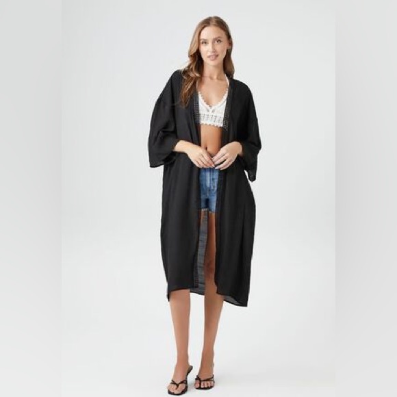 Forever 21 Longline Satin Cardigan (Small) - Picture 4 of 4